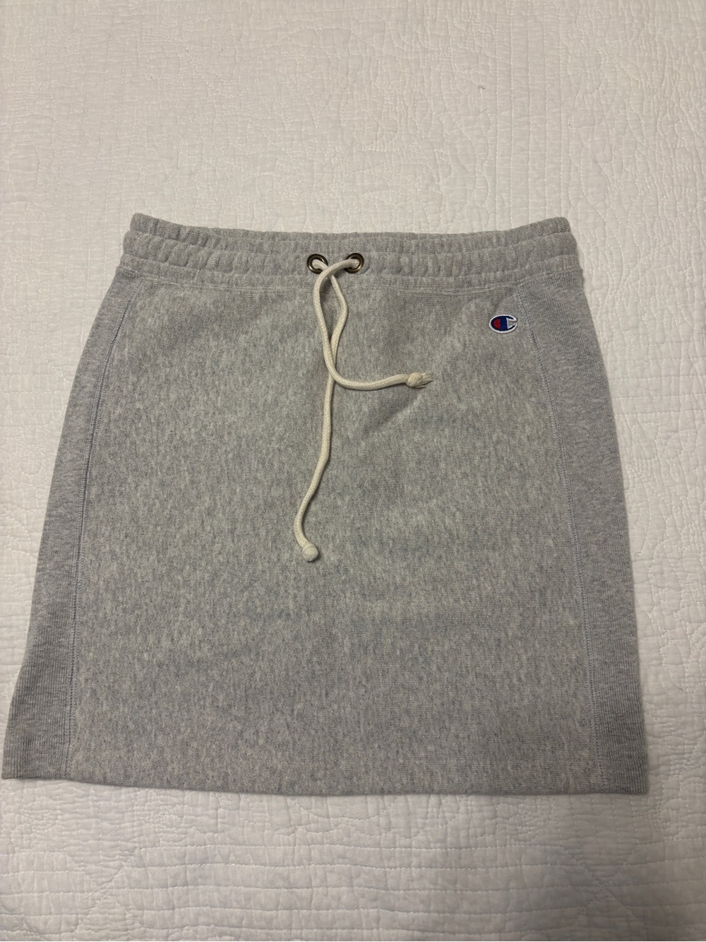 Champion Light Gray Fleece Drawstring Mini Skirt
